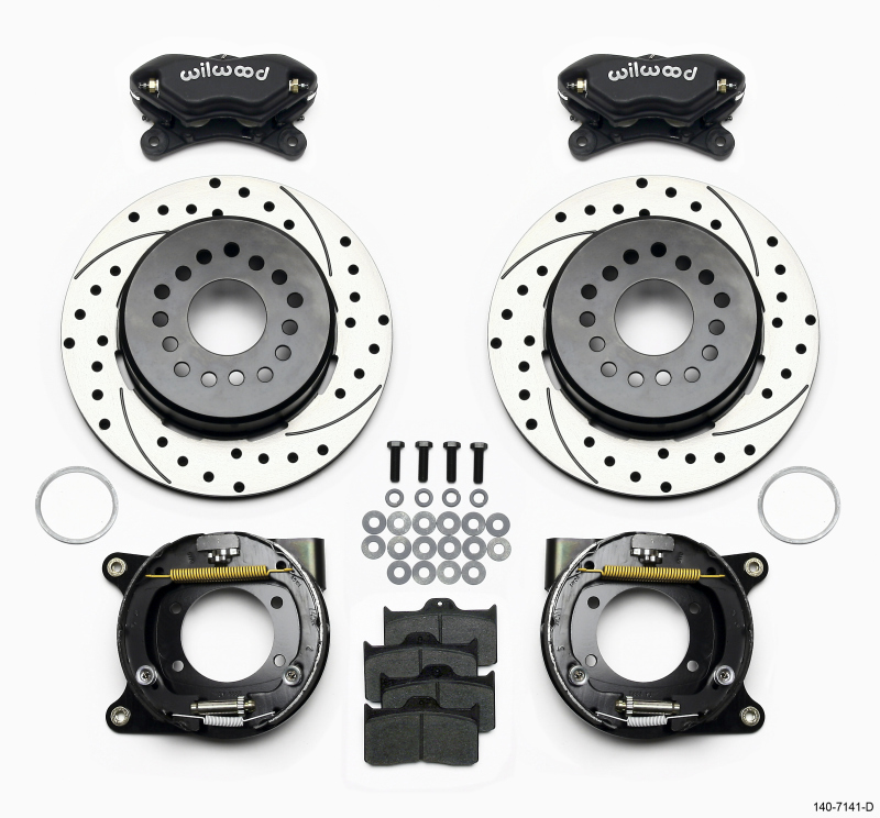 Wilwood Forged Dynalite P/S Park Brake Kit Drilled Chevy 12 Bolt w/ C-Clips - 140-7141-D