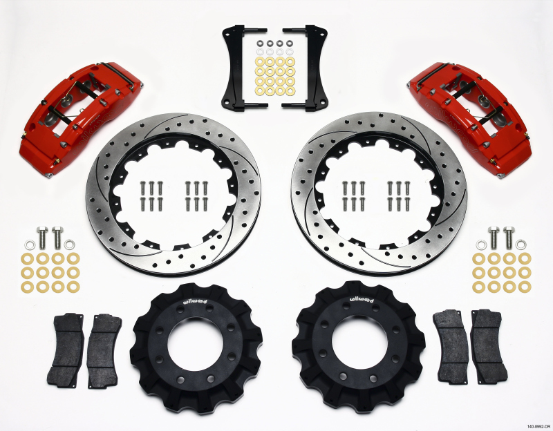 Wilwood TC6R Front Kit 16.00in Drilled Red 1999-2014 GM Truck/SUV 1500 - 140-8992-DR