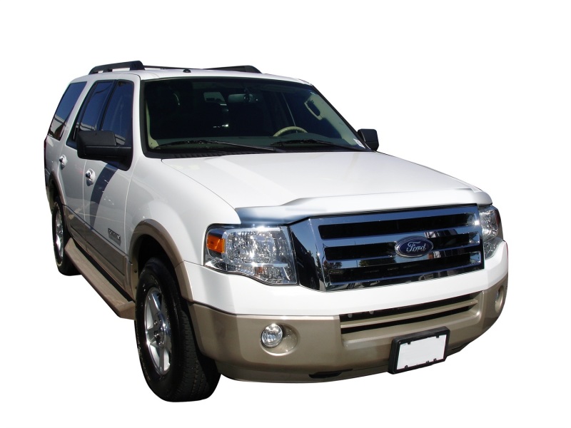 AVS 07-17 Ford Expedition Aeroskin Low Profile Hood Shield - Chrome - 622033