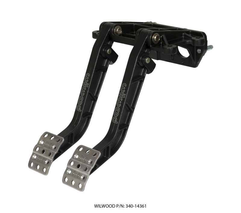 Wilwood Adjustable-Tandem Dual Pedal - Brake / Clutch - Fwd. Swing Mount - 7.0:1 - Black E-Coat - 340-14361