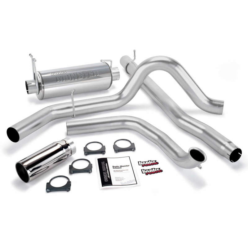 Banks Power 00-03 Ford 7.3L / Excursion Monster Exhaust System - SS Single Exhaust w/ Chrome Tip - 48653