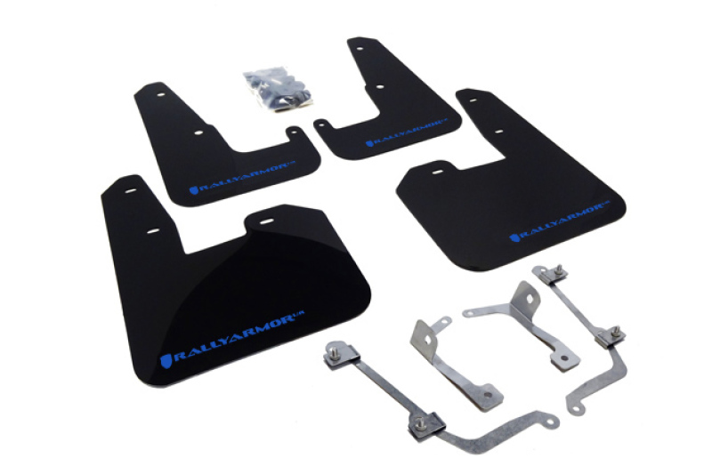 Rally Armor 08-11 Subaru STI (Hatch Only) / 11-14 WRX (Hatch Only) Black UR Mud Flap w/ Blue Logo - MF15-UR-BLK/BL