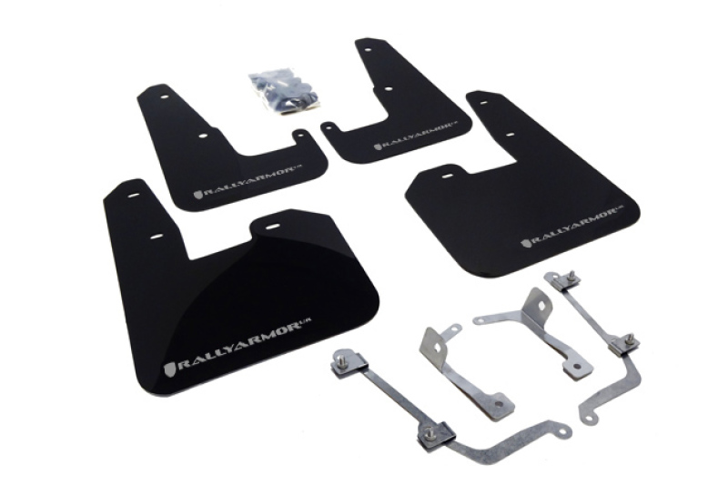 Rally Armor 08-11 Subaru STI (Hatch Only) / 11-14 WRX (Hatch Only) Black UR Mud Flap w/ Silver Logo - MF15-UR-BLK/SIL