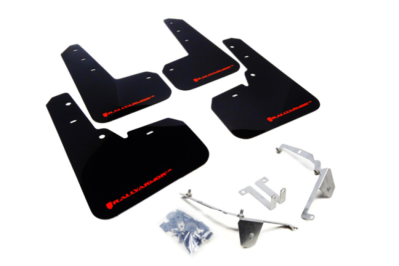 Rally Armor 13-17 Subaru Crosstrek XV Black UR Mud Flap w/ Red Logo - MF26-UR-BLK/RD