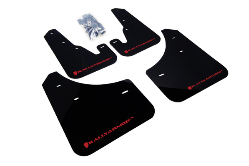 Rally Armor 04-09 Mazda3/Speed3 Black UR Mud Flap w/ Red Logo - MF9-UR-BLK/RD