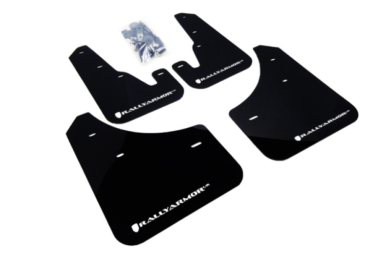 Rally Armor 04-09 Mazda3/Speed3 Black UR Mud Flap w/ White Logo - MF9-UR-BLK/WH