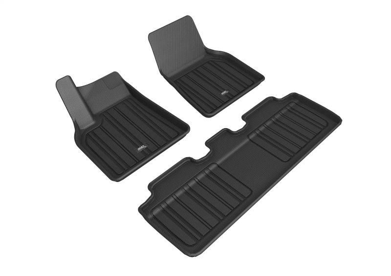 3D MAXpider 2020-2021 Tesla Model Y Elitect 1st & 2nd Row Floormats - Black - E1TL02701809