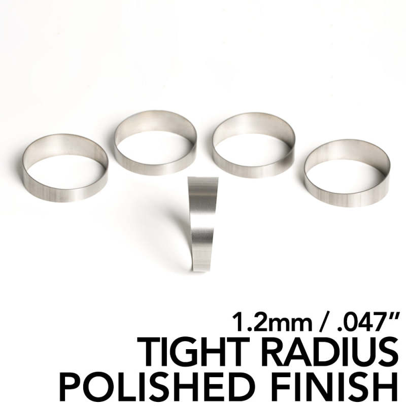 Ticon Industries 4in Pie Cut 1D Tight Radius 1.2mm/.047in (5 Pack) - POLISHED - 109-10201-2014