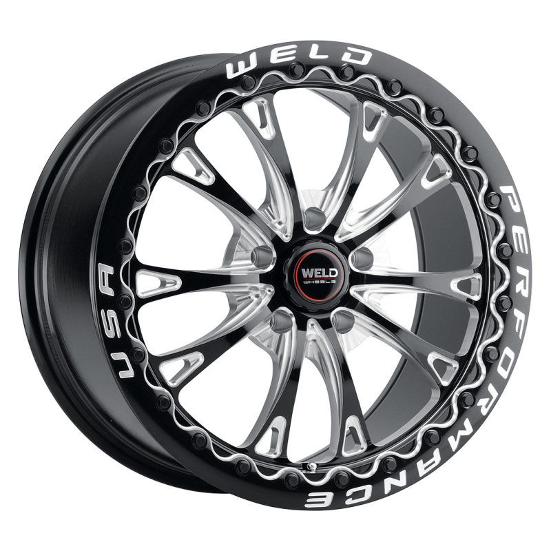 Weld S908 18X10 Belmont Drag Beadlock 5X120 ET45 BS7.25 Gloss Black MIL Dia 78.1 - S90880022P45