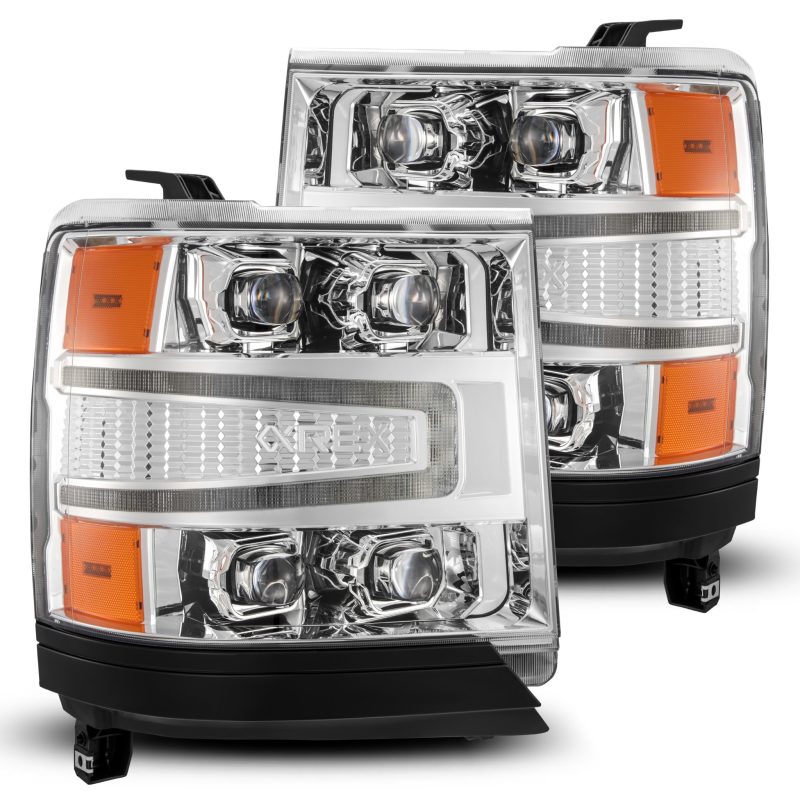 AlphaRex 16-18 Chevy 1500HD NOVA-Series LED Proj Headlights Chrm w/Actv Lgt/SeqSig & DRL(Req 810023) - 880238