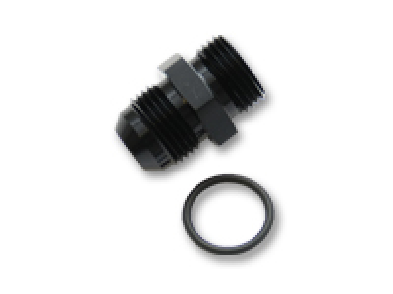 Vibrant -3AN Male Flare to -3 ORB Male Straight Adapter w/O-Ring - Anodized Black - 16817