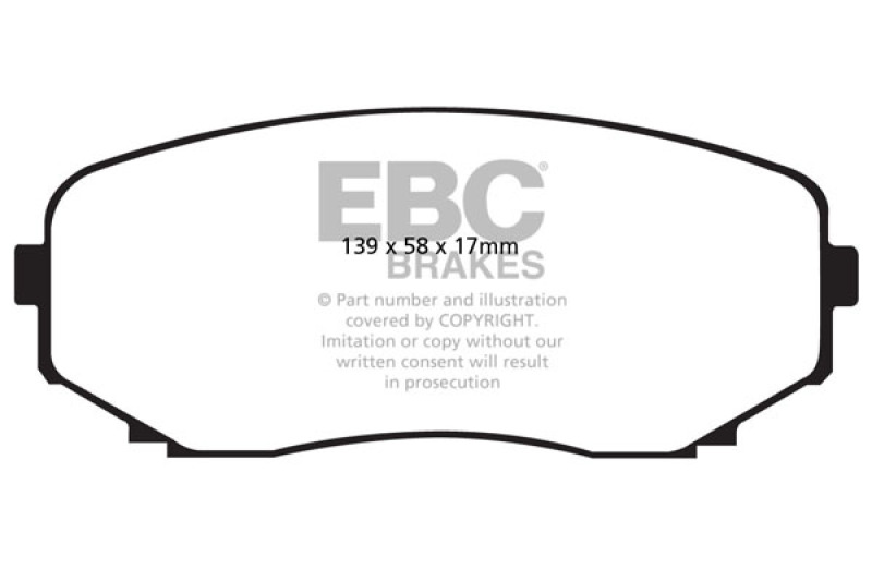 EBC 11-14 Ford Edge 2.0 Turbo Greenstuff Front Brake Pads - DP21794