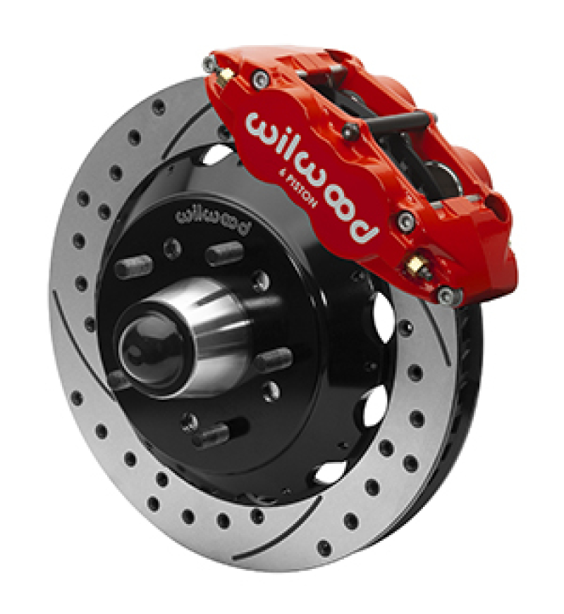 Wilwood Superlite 6R Front Brake Kit for 63-87 Chevy C10 Prospindle13.06 in Diameter, Red Calipers - 140-15941-DR