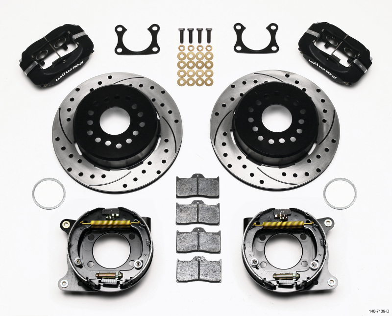 Wilwood Forged Dynalite P/S Park Brake Kit Drilled Big Ford 2.36in Offset - 140-7139-D