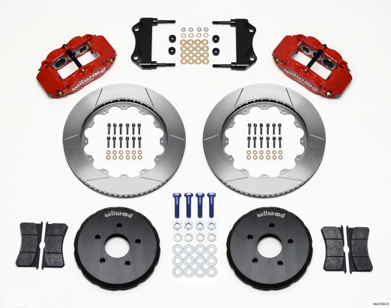 Wilwood Narrow Superlite 6R Front Hat Kit 14.00in Red Nissan 350Z/Fiti G35 - 140-9192-R