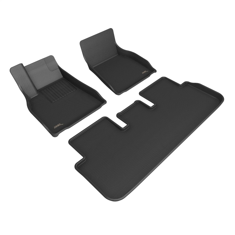 3D MAXpider 21-22 Tesla Model S Kagu 1st & 2nd Row Floormats - Black - L1TL03801509