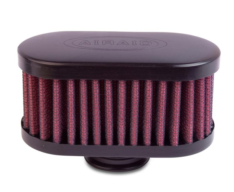 Airaid Rubber Top 1in ID - Push On 4in x 2in Oval OD 2in Tall Breather Filter - 771-481