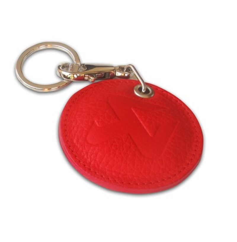 Akrapovic Round Leather Keychain - red - 800951