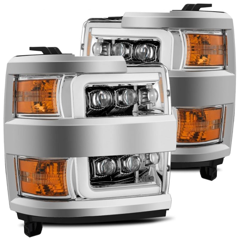 AlphaRex 15-18 Chevy 2500HD NOVA LED Proj Headlights Plank Style Chrome w/Activ Light/Seq Signal/DRL - 880228