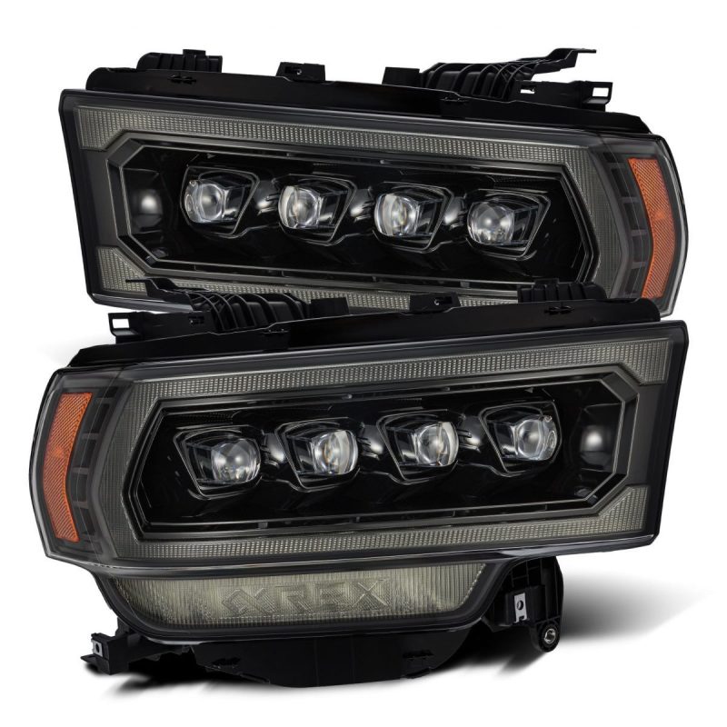 AlphaRex 19-21 Ram 2500 NOVA LED Proj Headlights Plank Style Alpha Blk w/Activ Light/Seq Signal/DRL - 880552