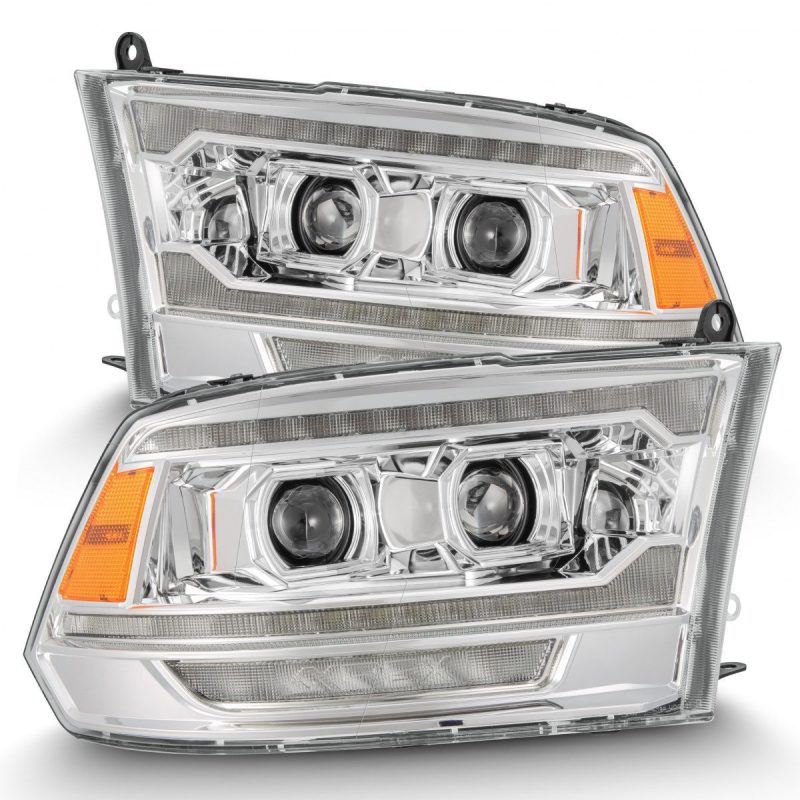 AlphaRex 09-18 Dodge Ram 2500 LUXX LED Proj Headlights Plank Style Chrm w/Activ Light/Seq Signal/DRL - 880559