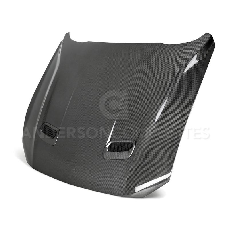 Anderson Composites 18-20 Ford Mustang Double Sided Type-OE Carbon Fiber Hood - AC-HD18FDMU-OE-DS