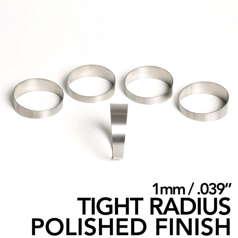 Ticon Industries 1.75in Diameter 1.5D Tights Radius 1mm/.039in Polished Titanium Pie Cut - 5pk - 109-04501-2013