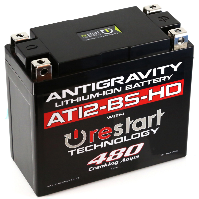 Antigravity YT12-BS High Power Lithium Battery w/Re-Start - AG-AT12BS-HD-RS