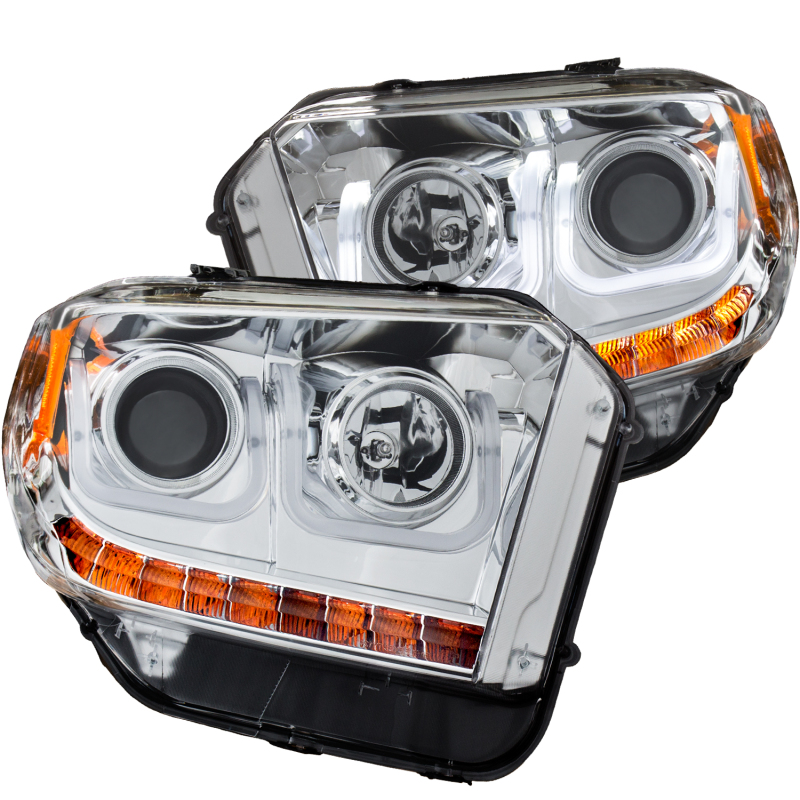 ANZO 2014-2016 Toyota Tundra Projector Headlights w/ U-Bar Chrome - 111319