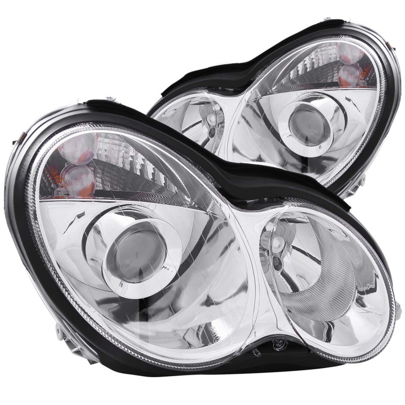 ANZO 2001-2007 Mercedes Benz C Class W203 Projector Headlights Chrome - 121080