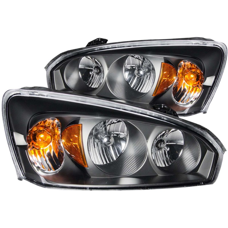 ANZO 2004-2007 Chevrolet Malibu Crystal Headlights Black - 121221