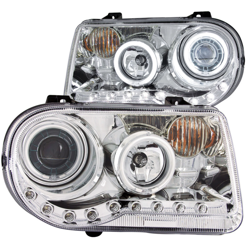 ANZO 2005-2010 Chrysler 300C Projector Headlights w/ Halo Chrome (CCFL) G2 - 121250