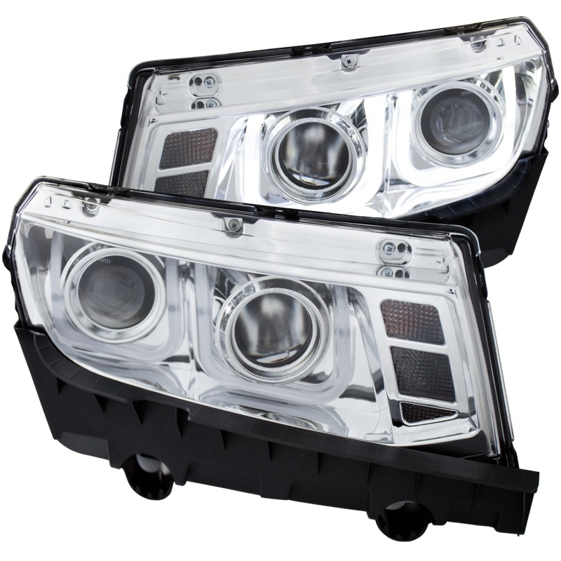 ANZO 2014-2015 Chevrolet Camaro Projector Headlights w/ U-Bar Chrome - 121509