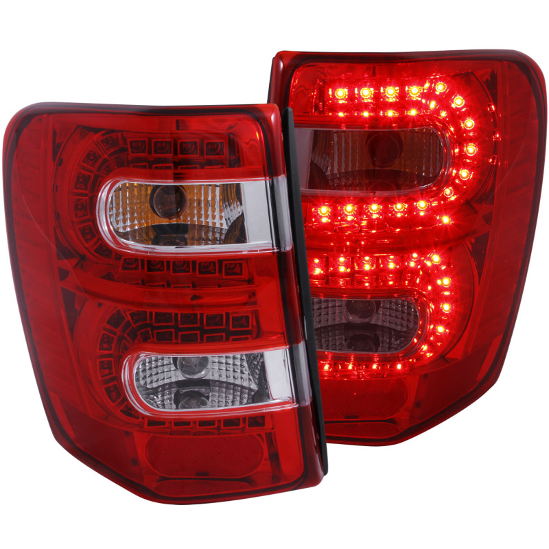 ANZO 1999-2004 Jeep Grand Cherokee LED Taillights Red/Clear - 311150