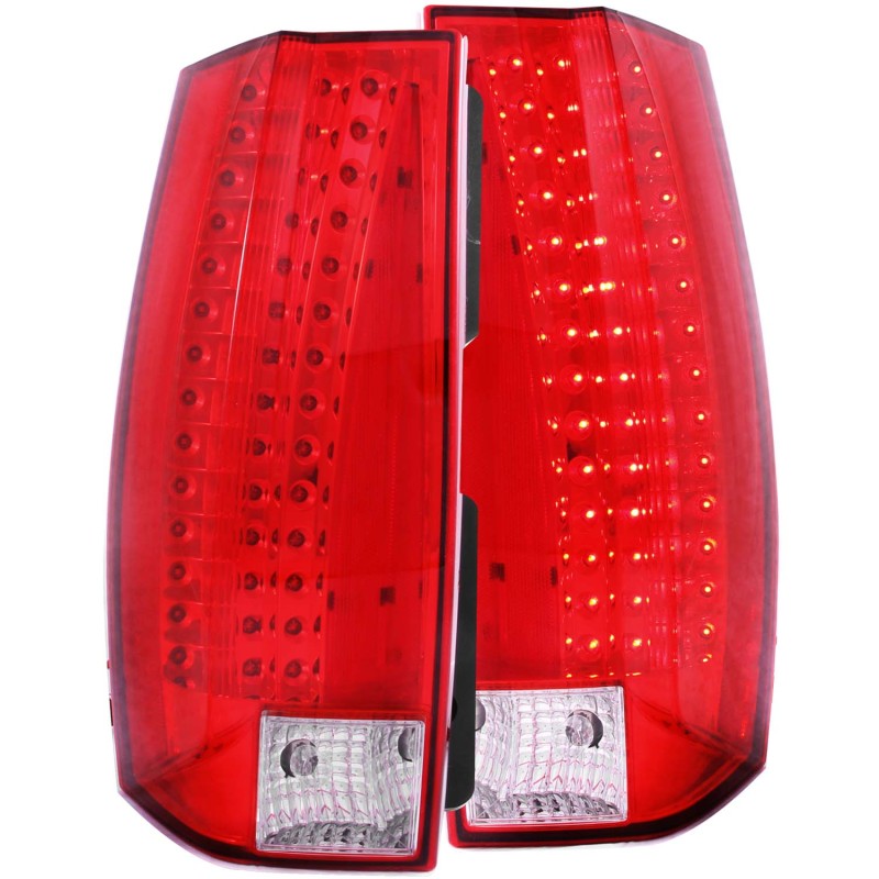 ANZO 2007-2014 Chevrolet Suburban LED Taillights Red/Clear - Escalade Look - 311190