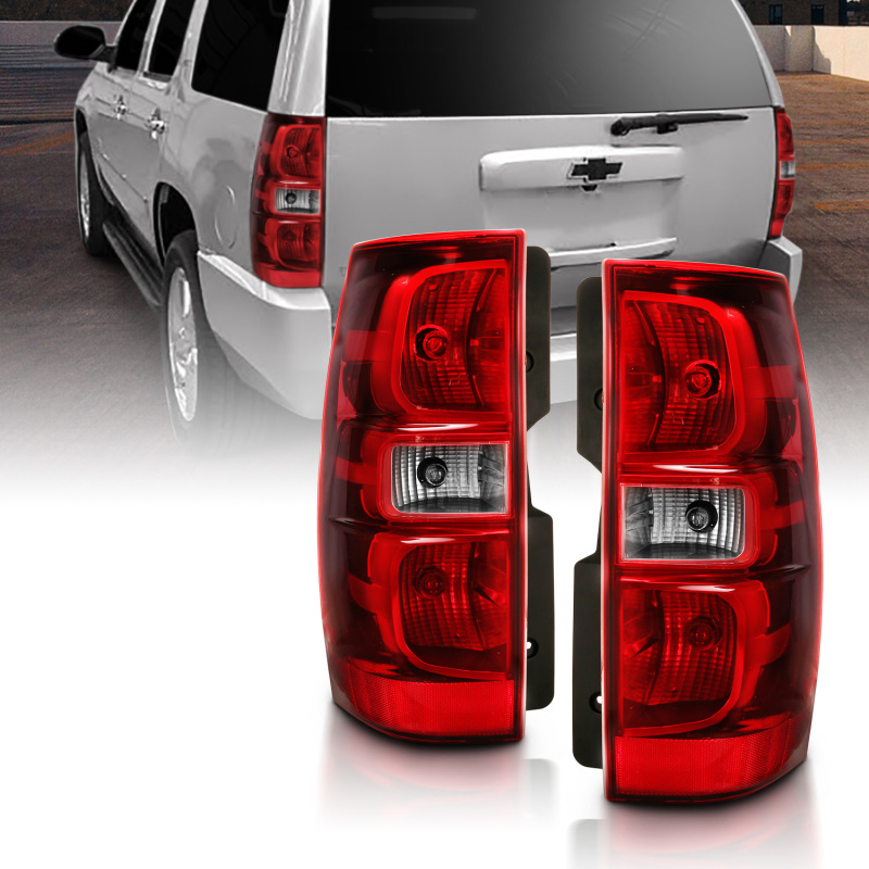 ANZO 2007-2014 Chevy Tahoe Taillight Red/Clear Lens (OE Replacement) - 311304