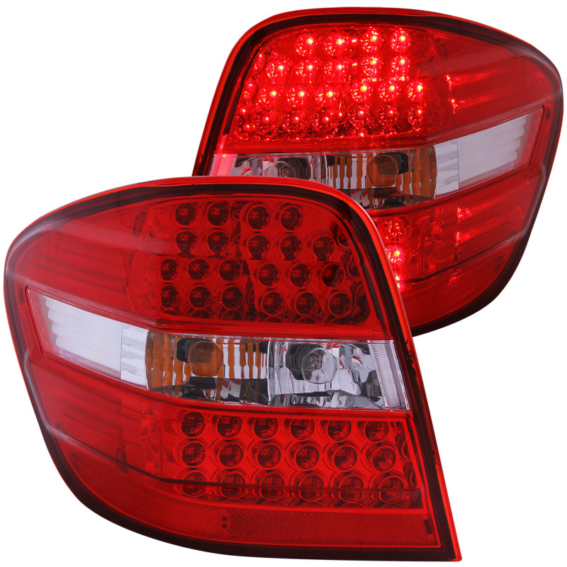 ANZO 2006-2007 Mercedes Benz M Class W164 LED Taillights Red/Clear - 321053