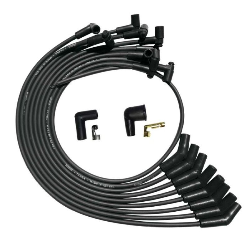 Moroso SB Ford 260289302 135 Deg Plug Boots HEI Unsleeved Ultra Spark Plug Wire Set - Black - 51070