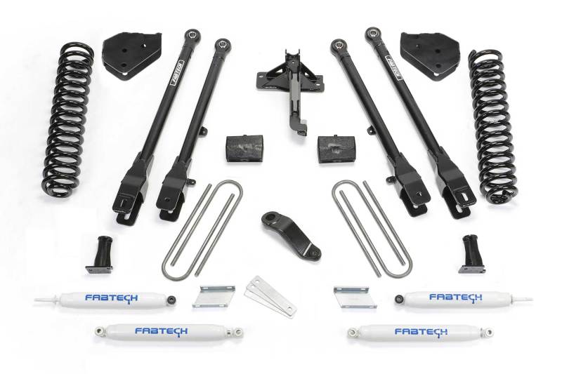 Fabtech 17-21 Ford F250/F350 4WD Diesel 4in 4Link Sys w/Coils & Perf Shks - K2216