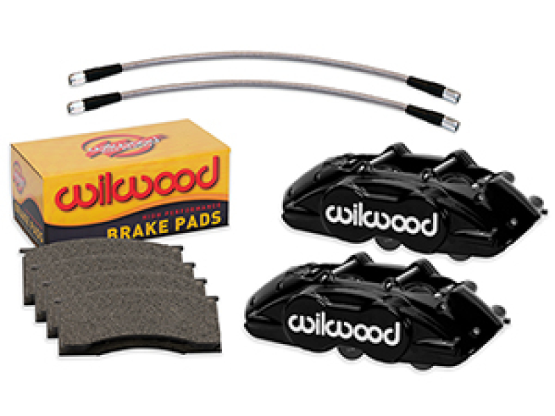 Wilwood 65-67 Ford Mustang D11 Calipers w/ Pads & Lines - Black - 140-16799-BK