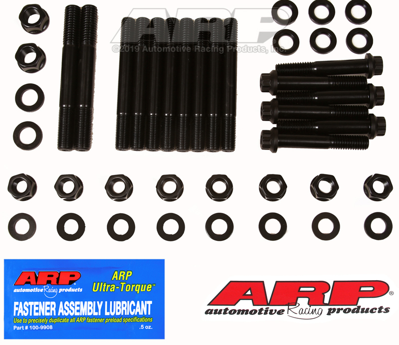 ARP Little M Iron Main Caps 4 Bolt Splayed Main Stud Kit - Black - 234-5609