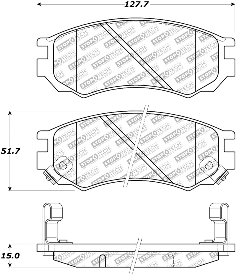 StopTech 91-94 Nissan Sentra Street Select Front Brake Pads - 305.05490