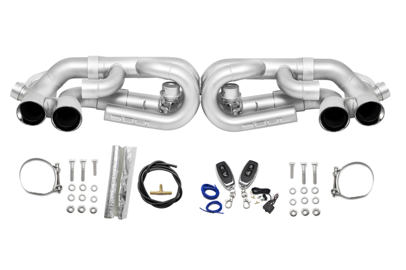 SOUL 12-16 Porsche 991.1 Carrera Base (without PSE) Valved Perf. Exhaust - Pol. Chrome Tips - w/ VC - POR.9911B.VES.POL.VC