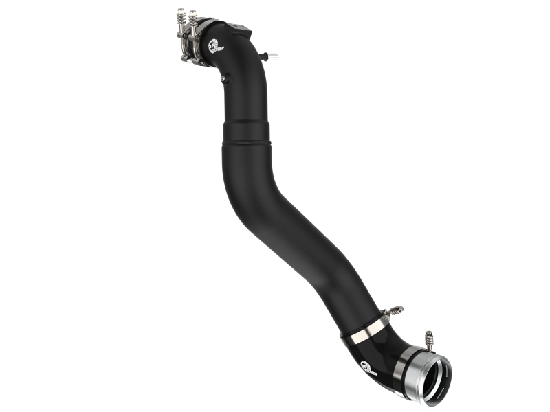 aFe 21+ Ford F-150 V6-3.5L (tt) BladeRunner 3in to 3.5in Aluminum Cold Charge Pipe Black - 46-20519-B