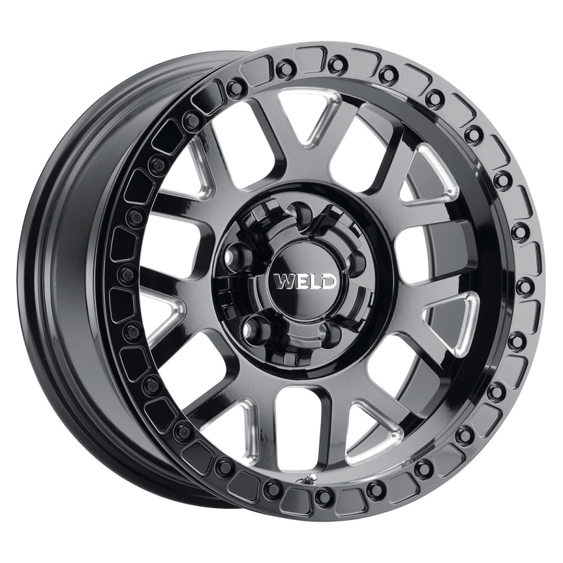 Weld Off-Road W902 17X10 Cinch Beadlock 5X127 5X139.7 ET-24 BS4.50 Gloss BLK MIL / BLK Ring 87.1 - W90270057450