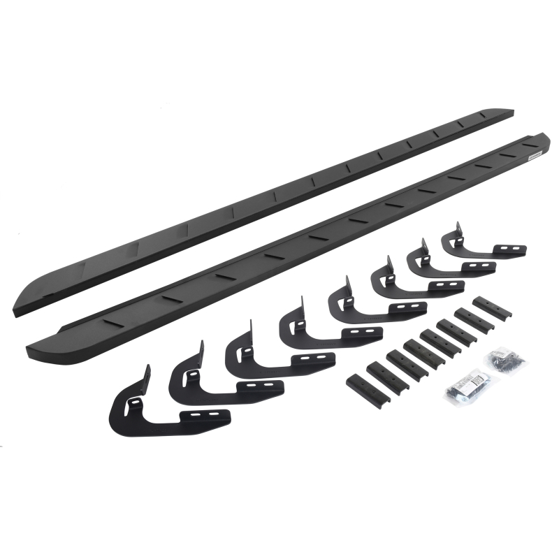 Go Rhino 15-19 GMC Sierra 2500/3500HD DC (Gas) RB10 Slim Running Boards Kit (w/Brackets) - Tex. Blk - 63405880SPC