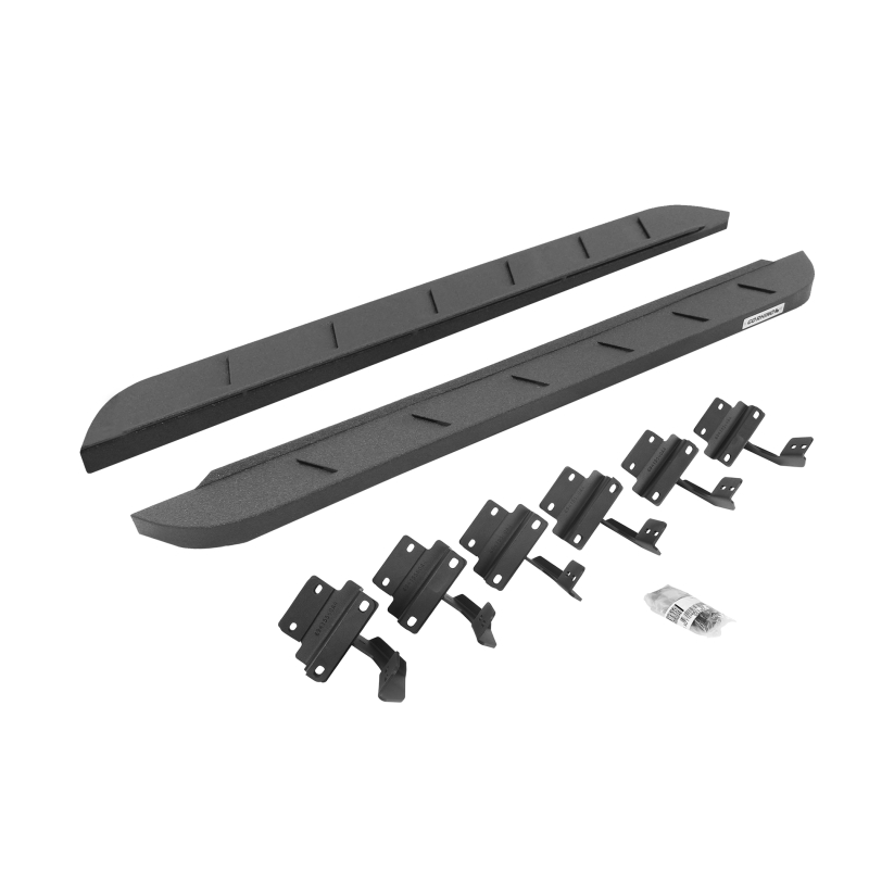 Go Rhino 17-22 Ford F-250/F-350 Reg Cab 2DR RB10 Slim Running Boards Kit (w/Brackets) - Bedliner Ct - 634417348ST