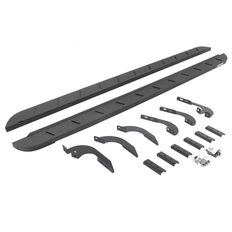 Go Rhino 05-22 Toyota Tacoma DC 4DR RB10 Slim Running Boards Kit (Incl. Brackets) - Bedliner Coating - 63442987ST