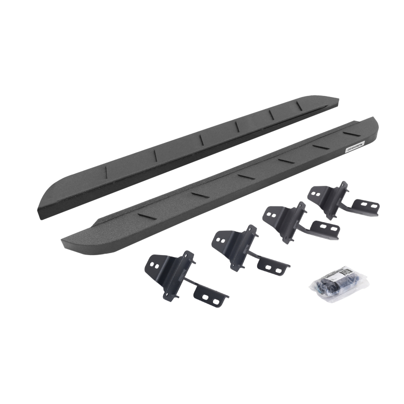 Go Rhino 07-18 Jeep Wrangler JK 2DR RB10 Slim Running Boards Kit (Incl. Brackets) - Bedliner Coating - 63492648ST