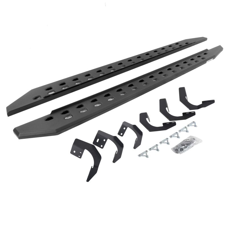 Go Rhino 19-22 Ram 1500 CC 4DR (Not Classic) RB20 Slim Running Boards Kit (w/Brackets) - Tex. Blk - 69430687SPC